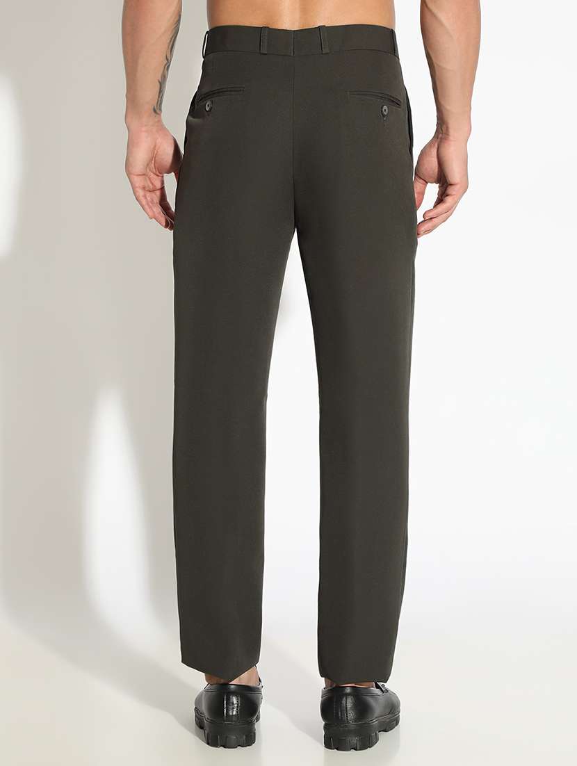 men solid low rise pleated casual trouser - 22102184 -  Standard Image - 3