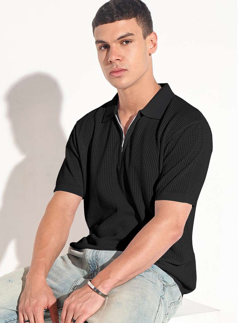men self design short sleeve regular fit polo t-shirt - 22102186 -  Zoom Image - 0