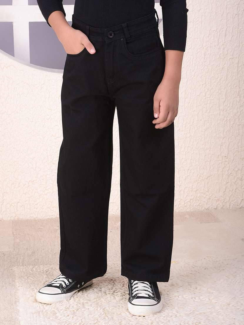 boys solid mid rise straight fit jean