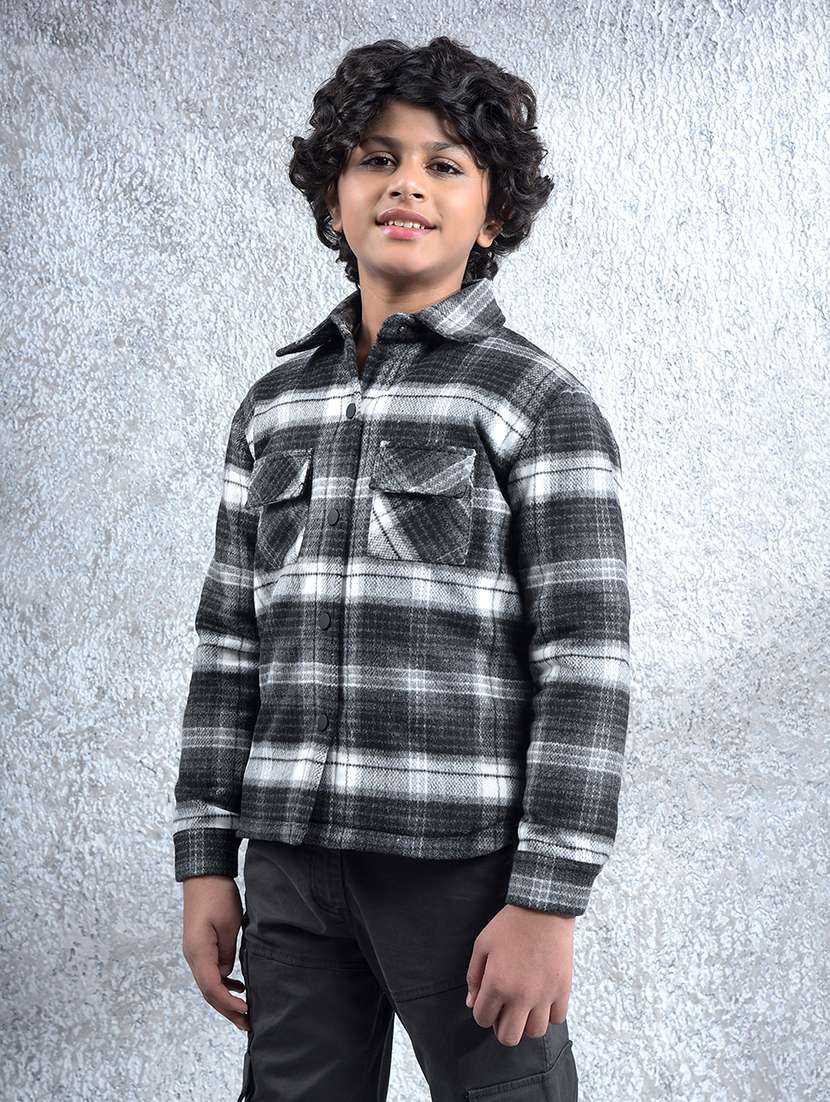 Boys Checkered Long Sleeve Shacket - 22102207 -  Standard Image - 3