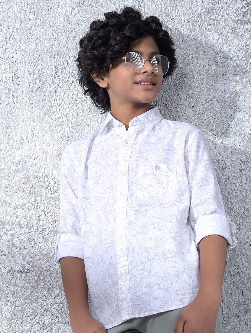 boys collared long sleeve regular fit shirt