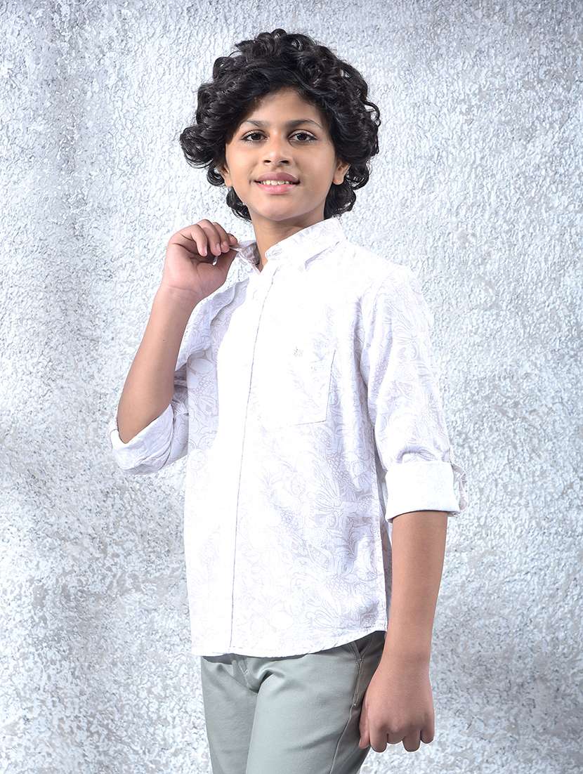 boys collared long sleeve regular fit shirt - 22102209 -  Standard Image - 3