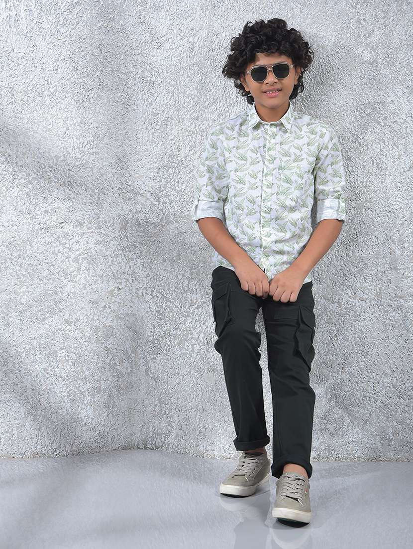 boys printed collared long sleeve shirt - 22102218 -  Standard Image - 5