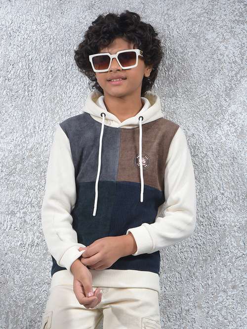 boys color block long sleeve hooded sweatshirt - 22102284 -  Standard Image - 0