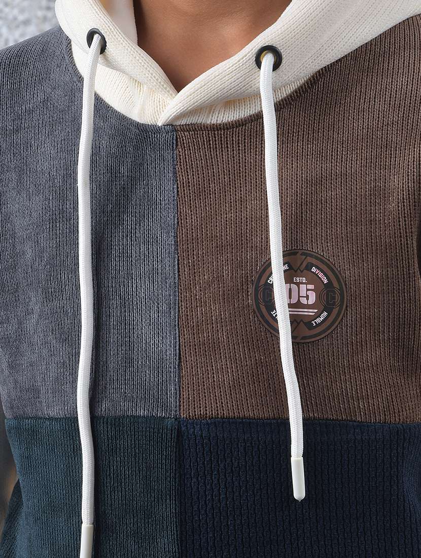 boys color block long sleeve hooded sweatshirt - 22102284 -  Standard Image - 5