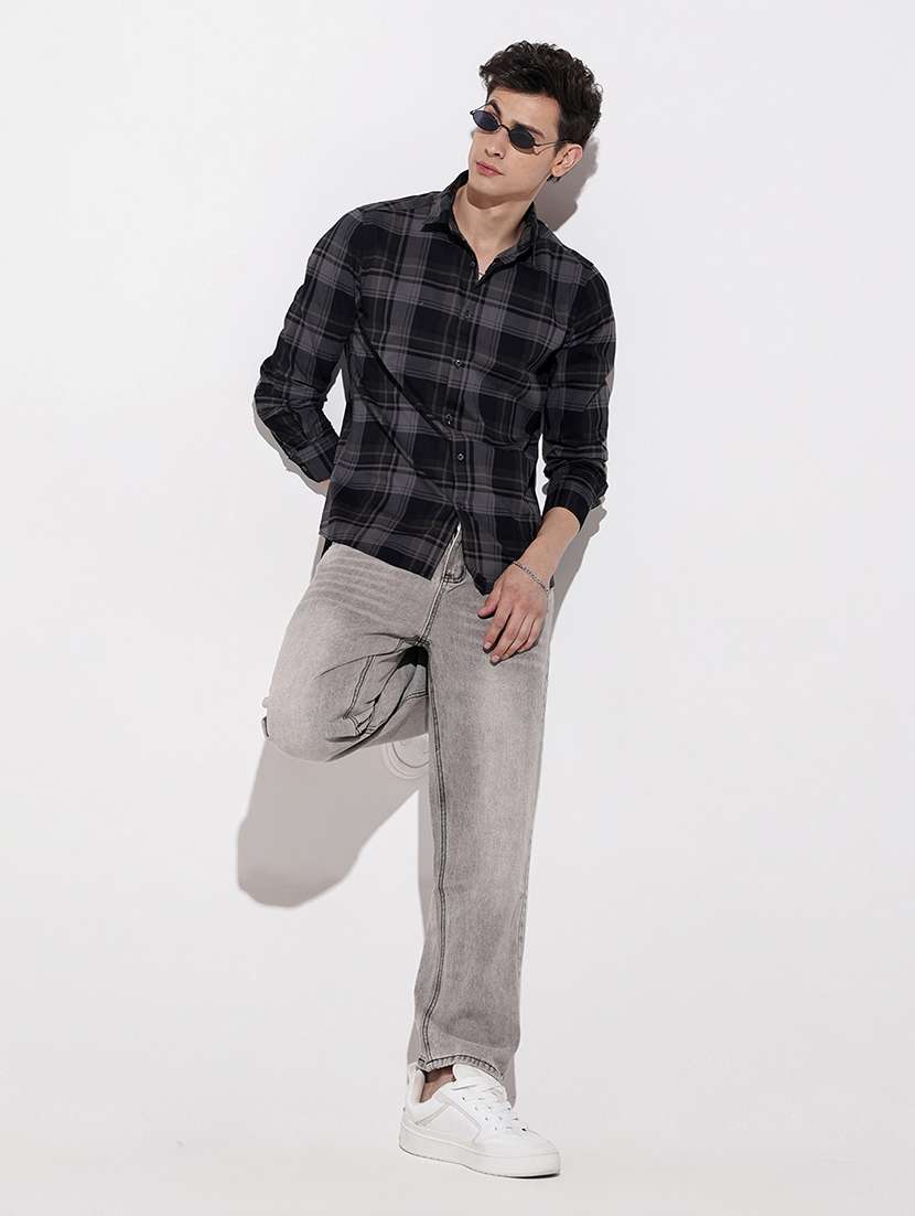 men checkered long sleeve regular fit casual shirt - 22102285 -  Standard Image - 5