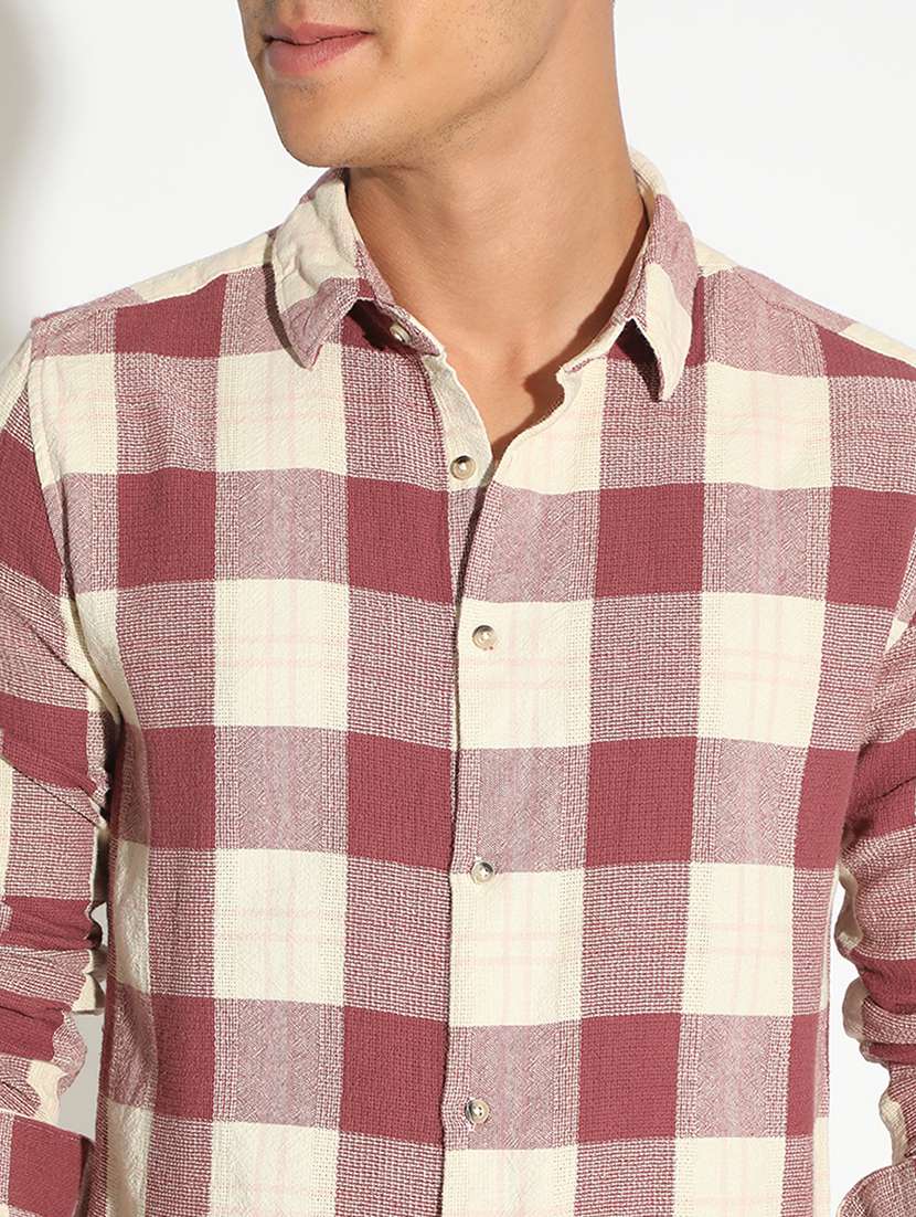 men checkered long sleeve regular fit casual shirt - 22102292 -  Standard Image - 5