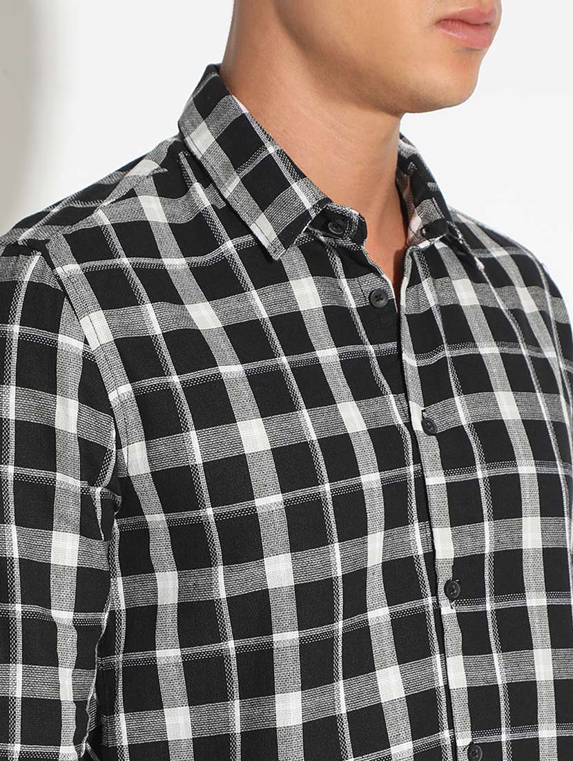 men checkered long sleeve regular fit casual shirt - 22102293 -  Standard Image - 5