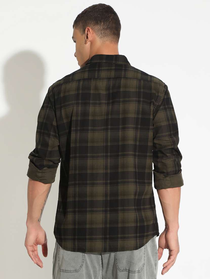 men checkered long sleeve regular fit casual shirt - 22102294 -  Standard Image - 3