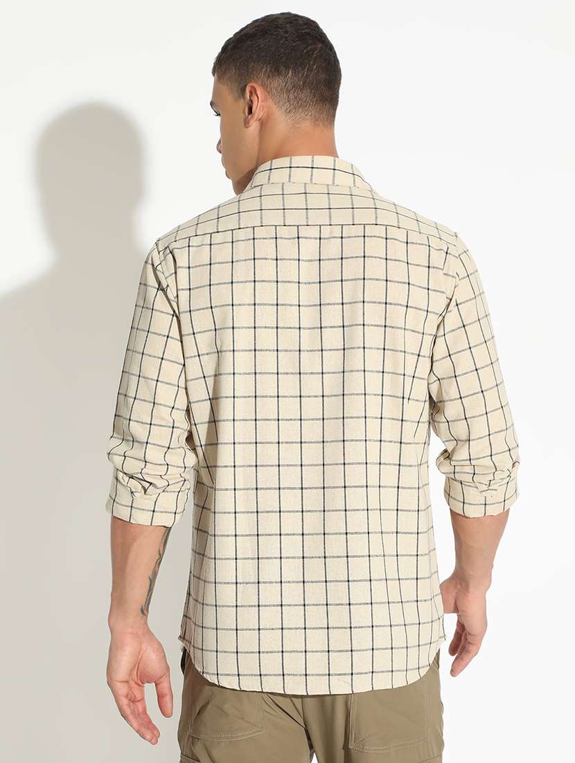 men checkered long sleeve regular fit casual shirt - 22102295 -  Standard Image - 3