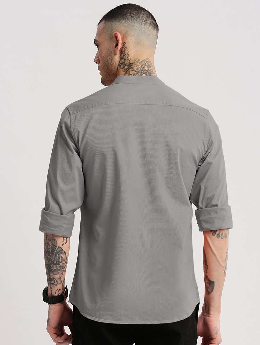 men solid long sleeve regular fit casual shirt - 22102300 -  Standard Image - 3