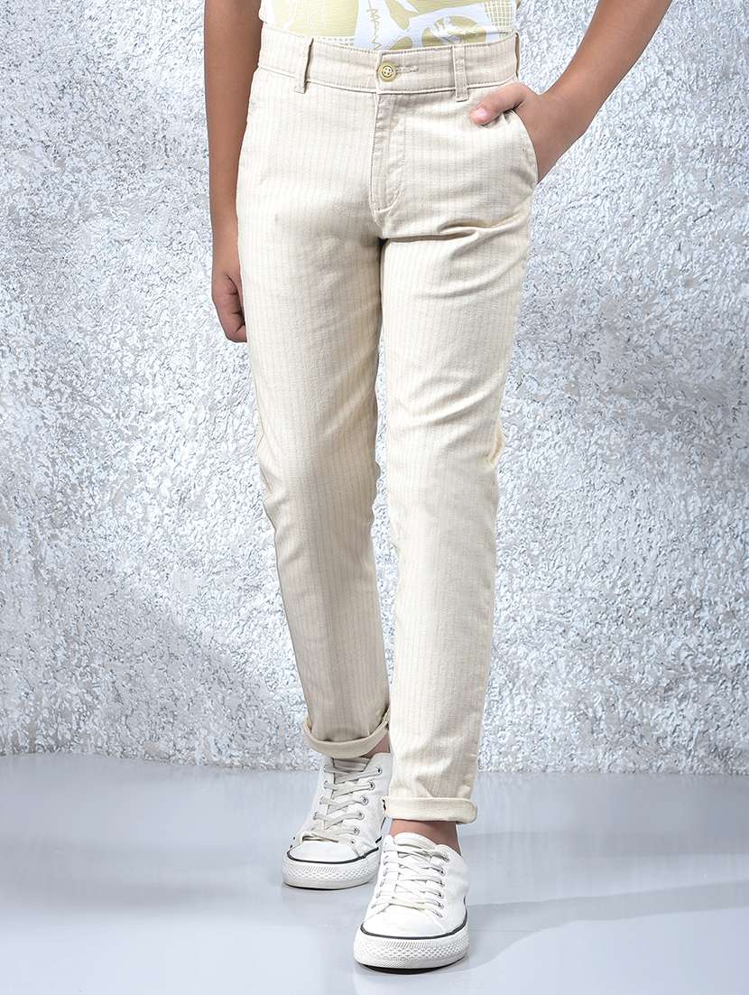 boys solid mid rise chinos