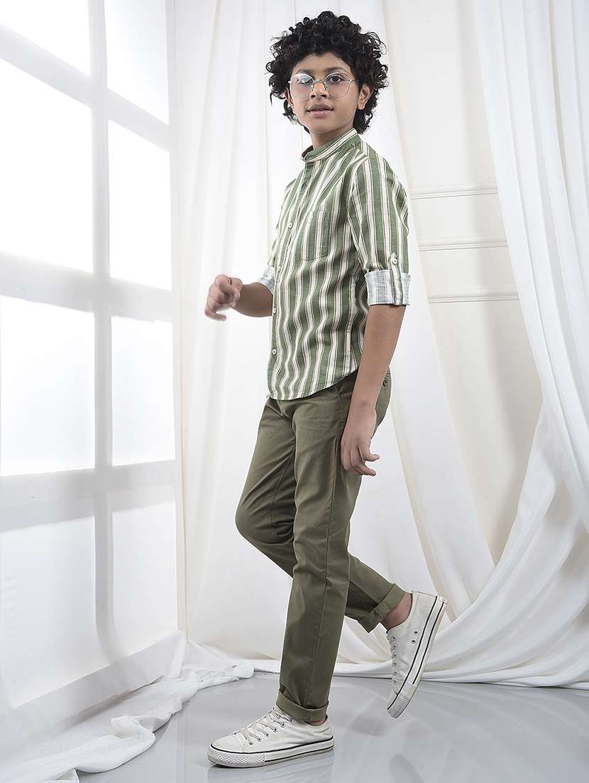 boys solid mid rise chinos - 22102322 -  Standard Image - 3