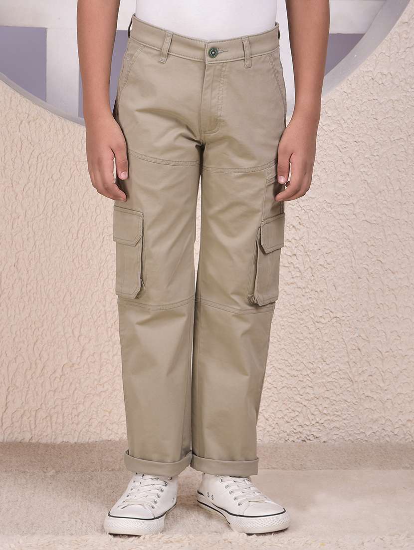 boys solid mid rise cargo