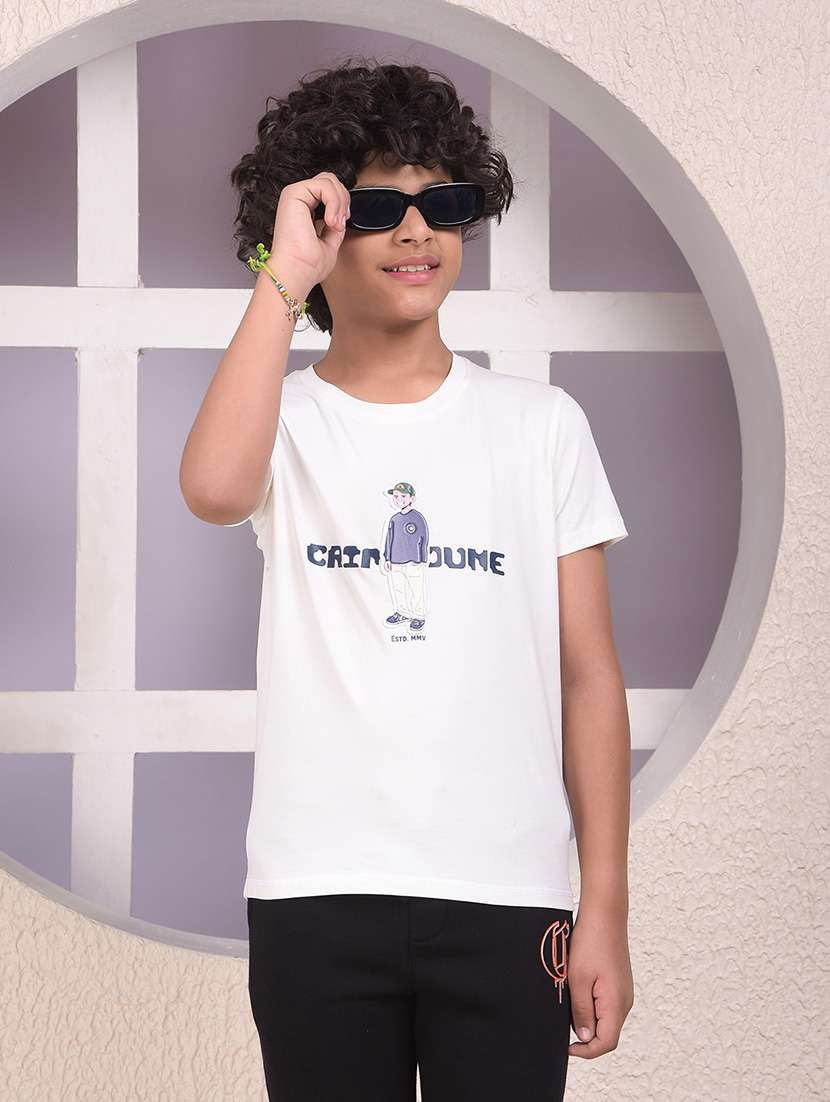 boys printed shorts sleeve regular fit t-shirt