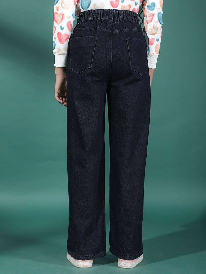 girls solid mid rise stright fit jean - 22102383 -  Standard Image - 3