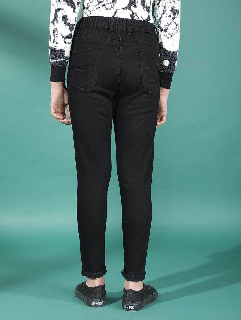 girls solid mid rise slim fit jean - 22102387 -  Standard Image - 3