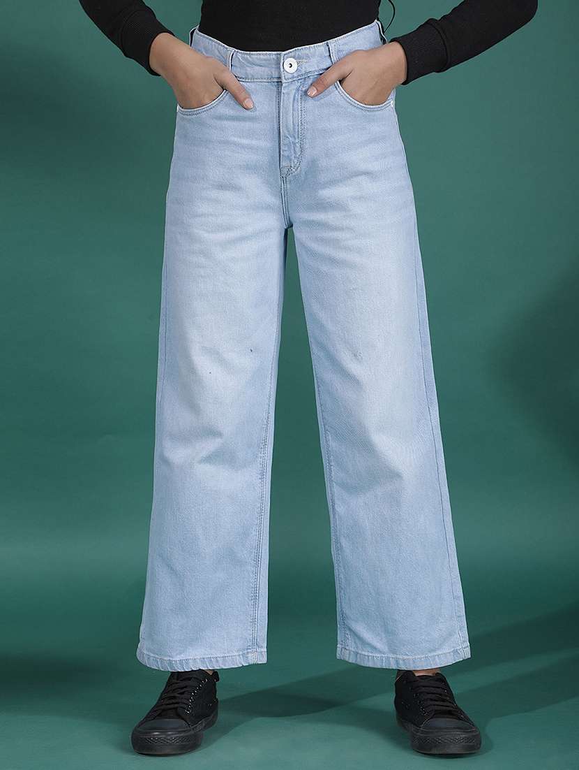 girls solid mid rise bootcut jean