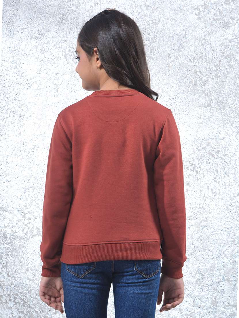 girls solid long sleeve sweatshirt - 22102403 -  Standard Image - 3