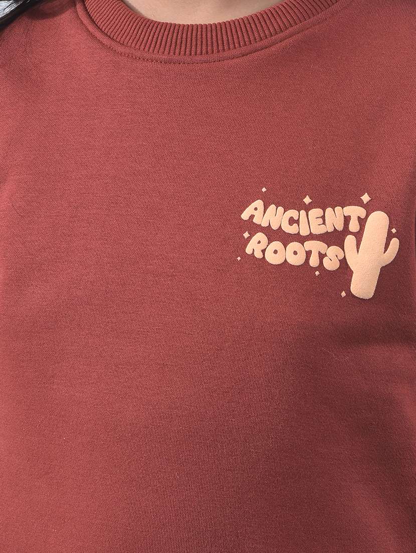 girls solid long sleeve sweatshirt - 22102403 -  Standard Image - 5