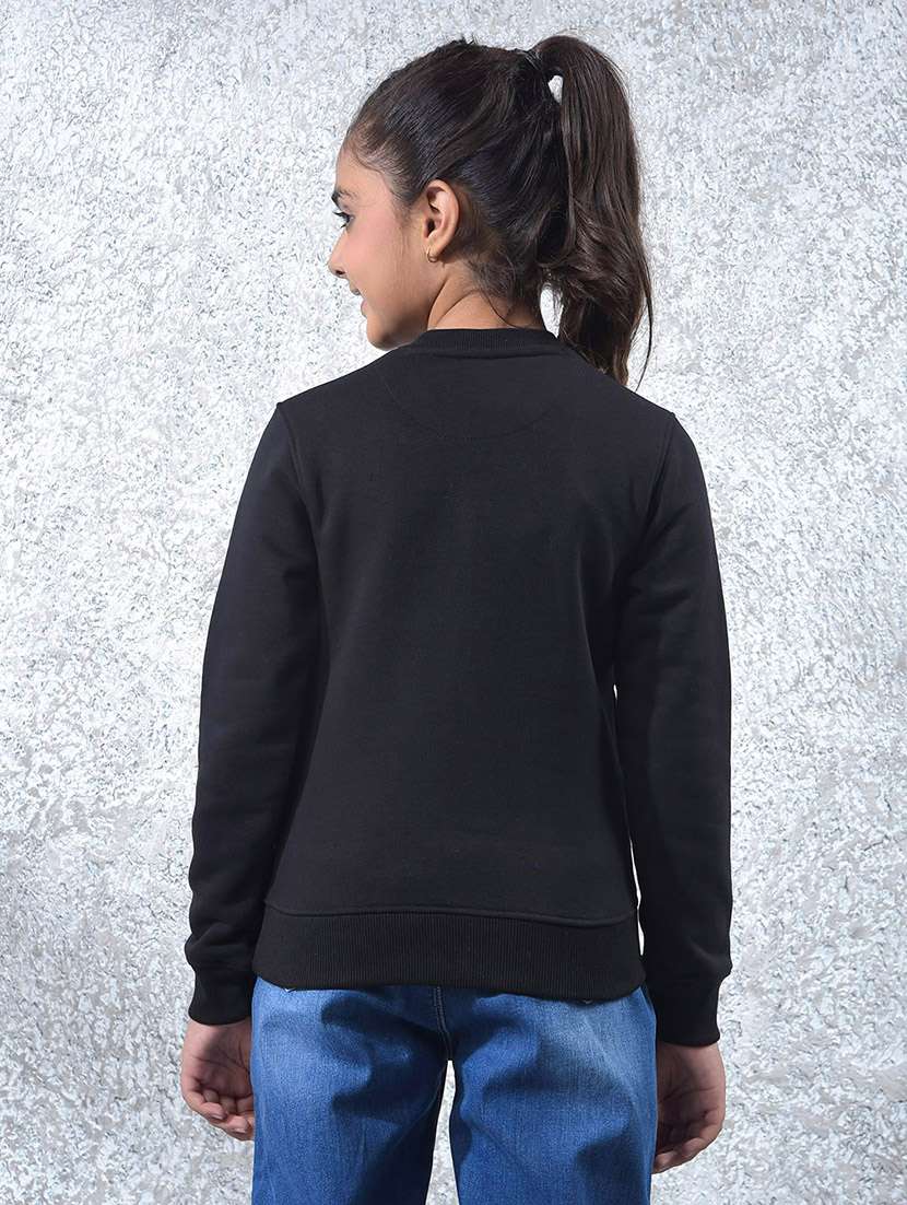 girls solid long sleeve sweatshirt - 22102404 -  Standard Image - 3