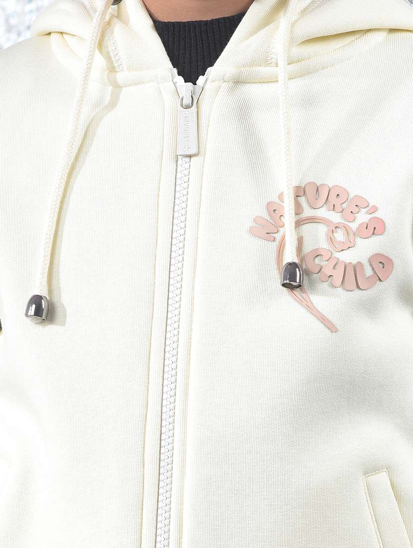 girls solid long sleeve hooded sweatshirt - 22102405 -  Standard Image - 5