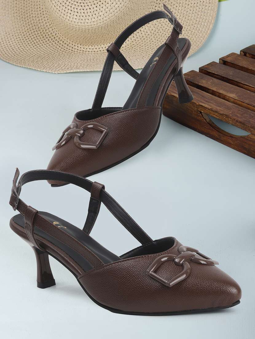 women solid back strap kitten heel sandals