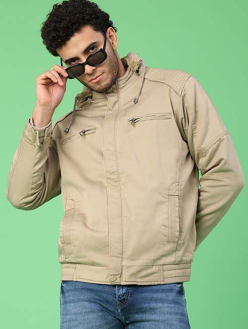 men solid long sleeve bomber jacket - 22102710 -  Standard Image - 0