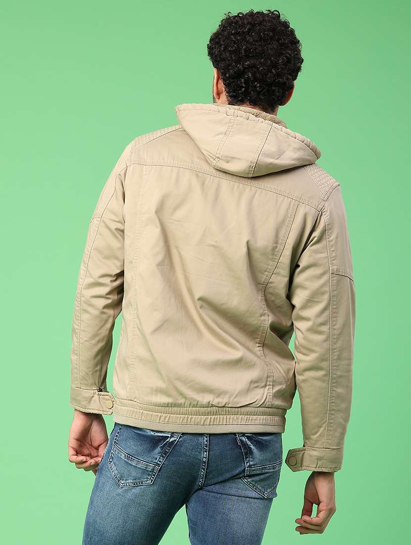 men solid long sleeve bomber jacket - 22102710 -  Standard Image - 3