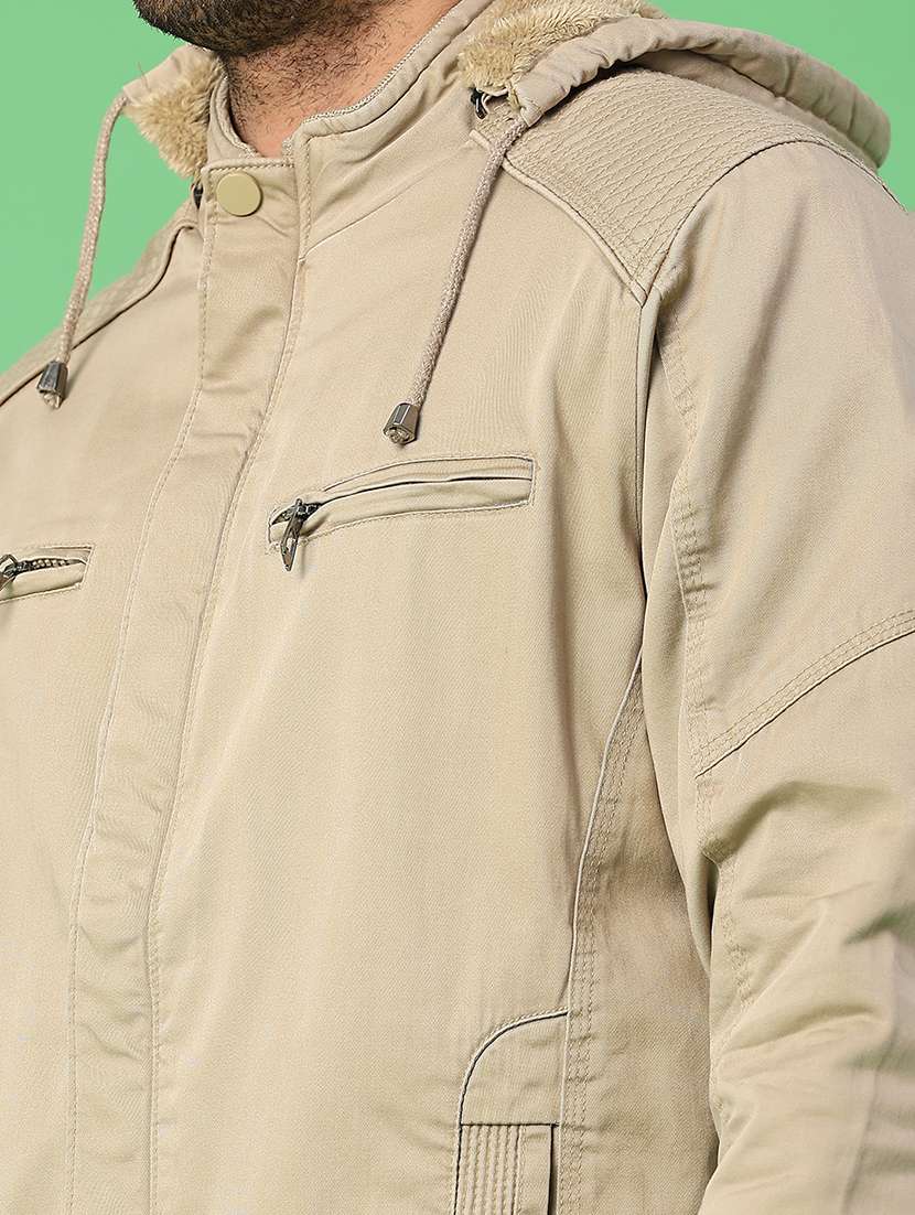 men solid long sleeve bomber jacket - 22102710 -  Standard Image - 5