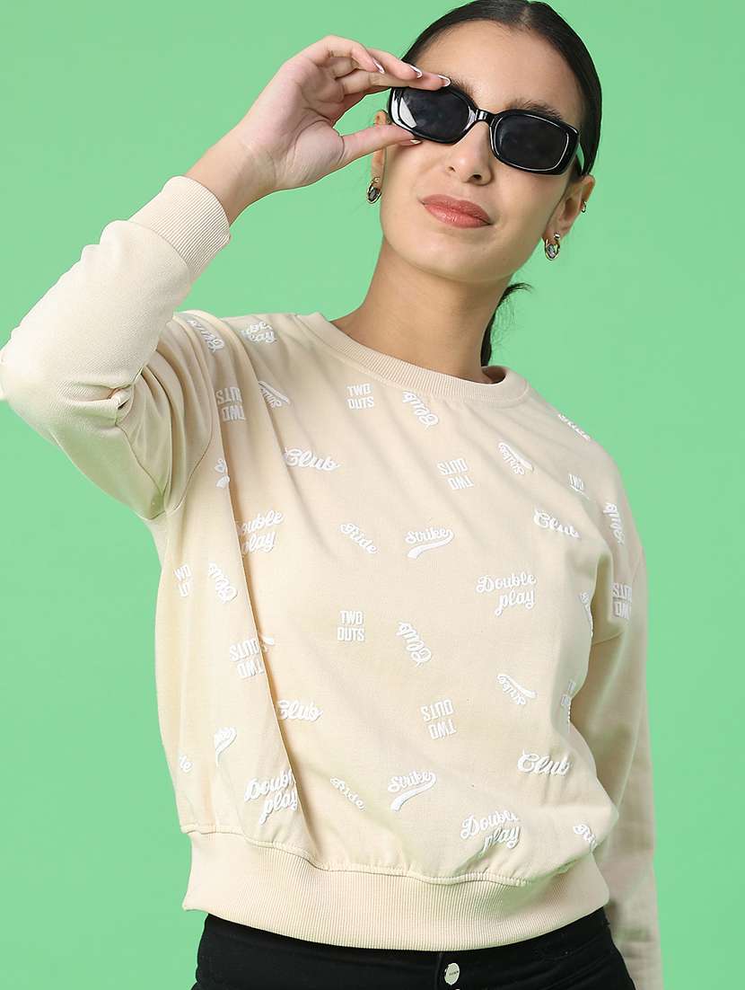 women printed long sleeve sweatshirt