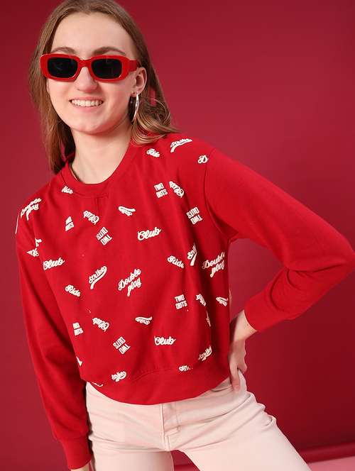 women front print long sleeve sweatshirt - 22102741 -  Standard Image - 0
