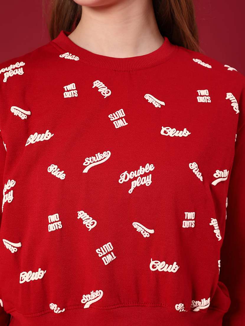 women front print long sleeve sweatshirt - 22102741 -  Standard Image - 5