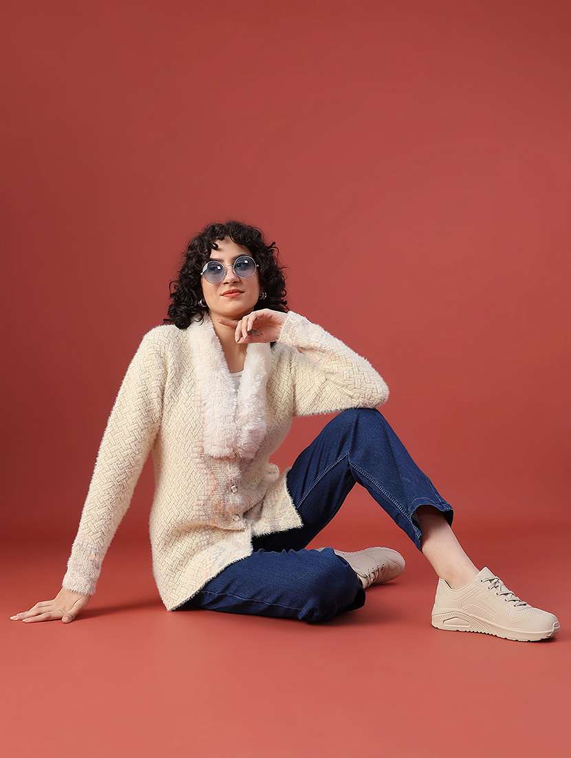 women self design long sleeve cardigan - 22102750 -  Standard Image - 5