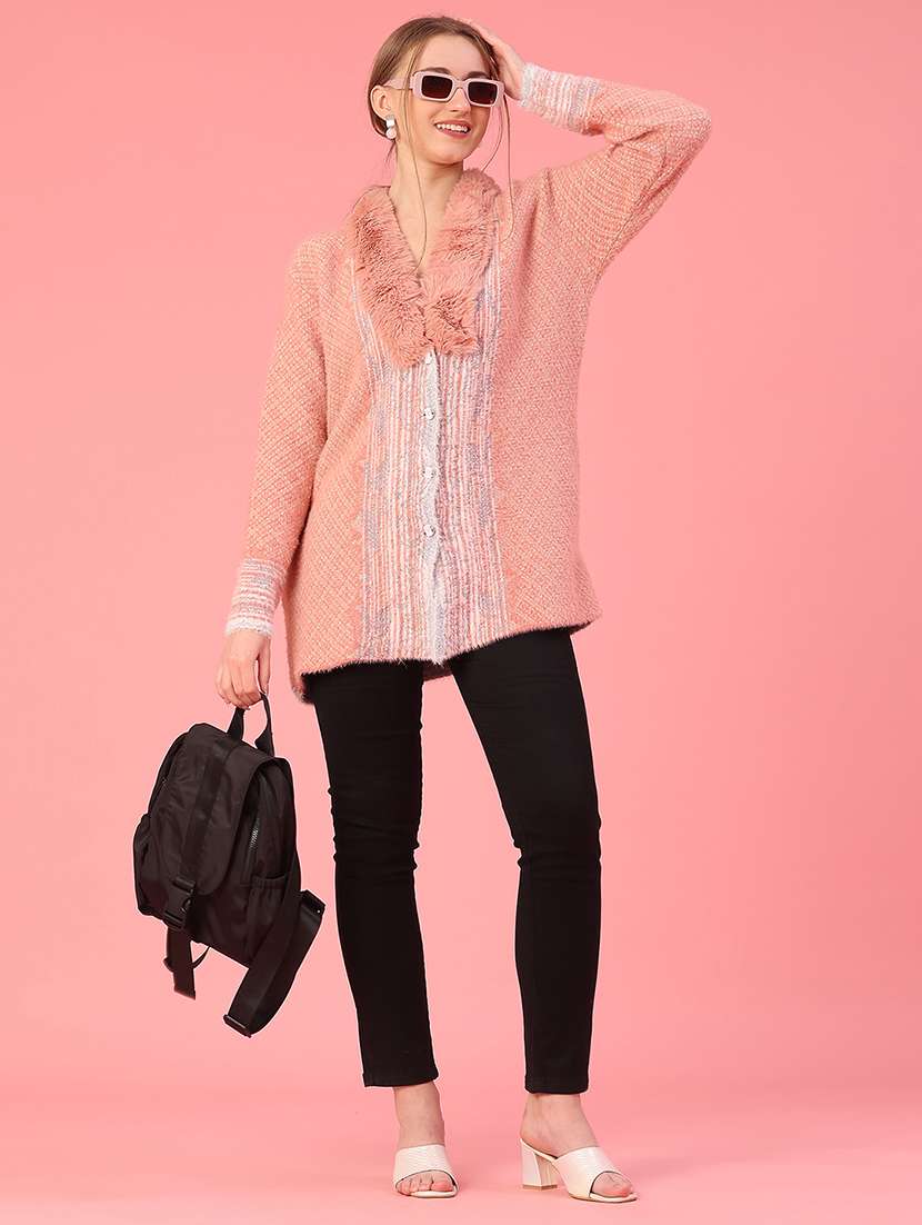 women self design long sleeve cardigan - 22102752 -  Standard Image - 5