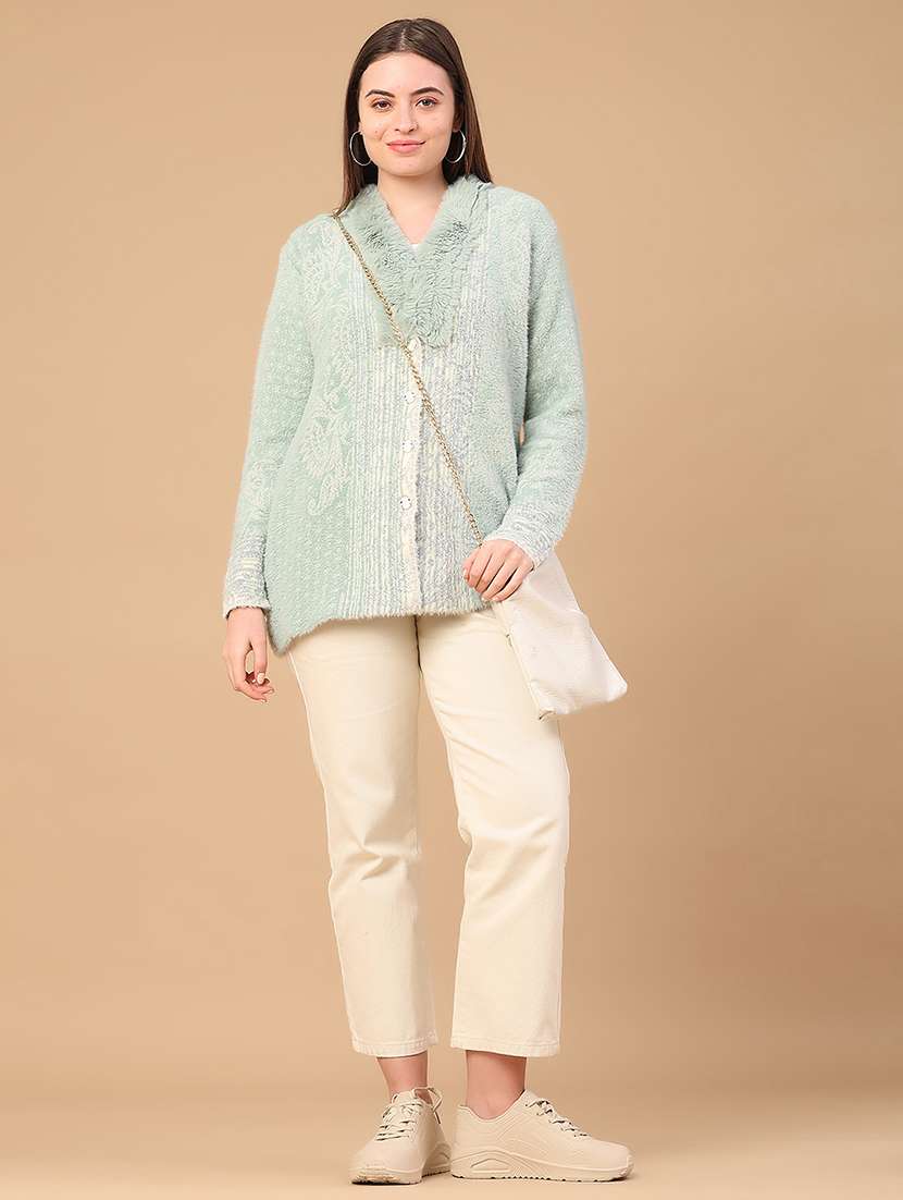 women self design long sleeve cardigan - 22102753 -  Standard Image - 5