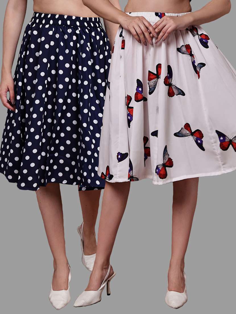 women pack of 2 printed high rise a-line skirt - 22102997 -  Zoom Image - 0