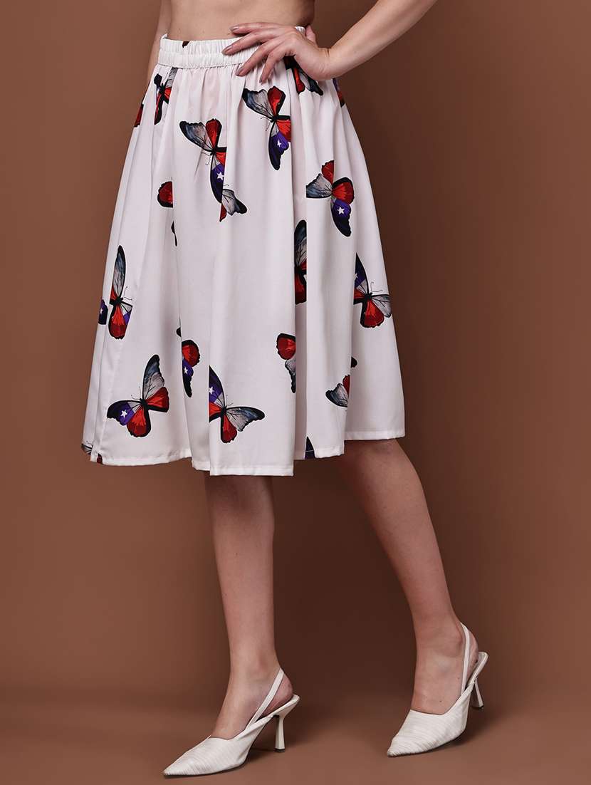women pack of 2 printed high rise a-line skirt - 22102997 -  Standard Image - 3