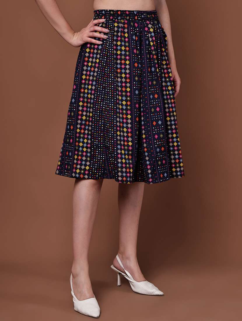 women pack of 2 printed high rise a-line skirt - 22102998 -  Standard Image - 3