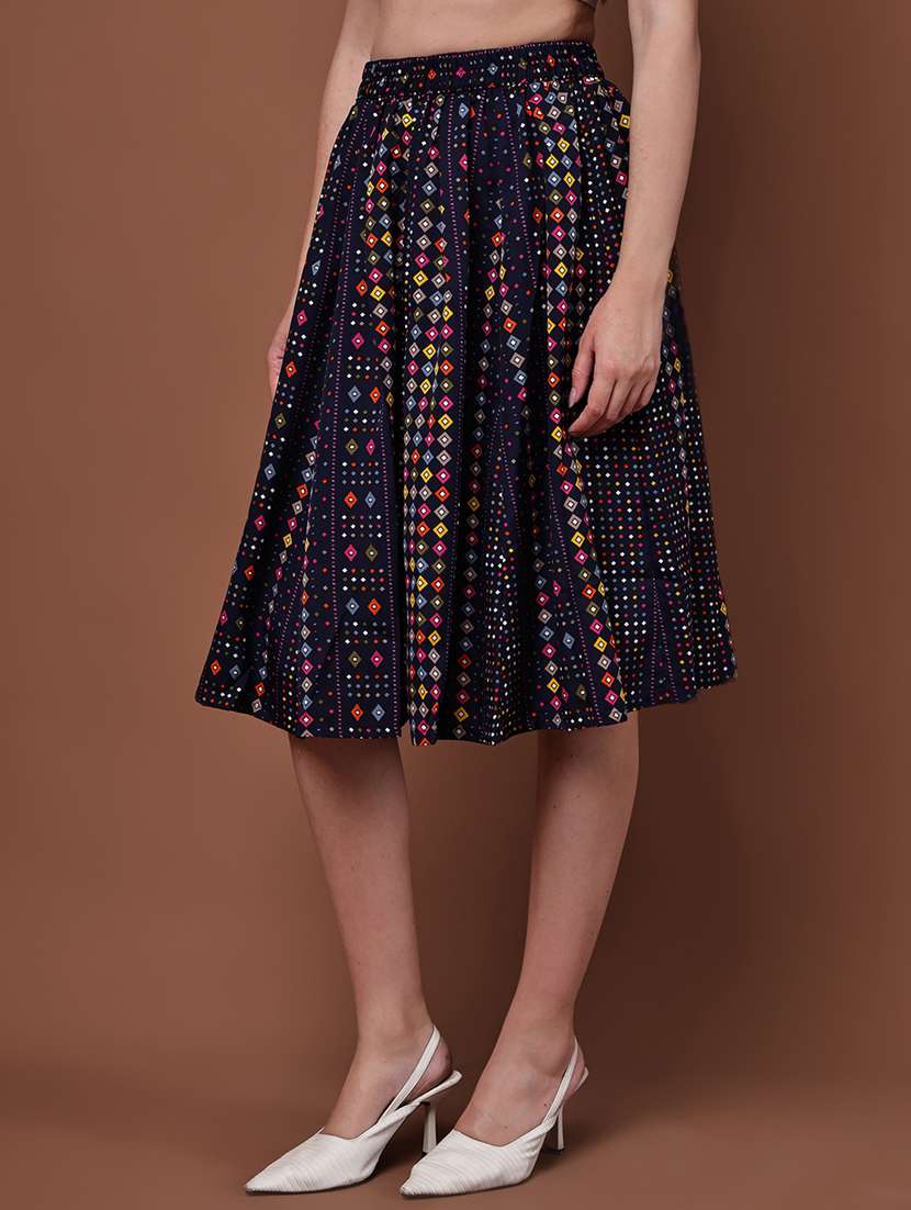 women pack of 2 printed high rise a-line skirt - 22103002 -  Standard Image - 3