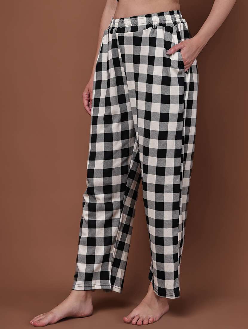 women pack of 2 printed mid rise loungewear pyjama - 22103012 - Standard Image - 3