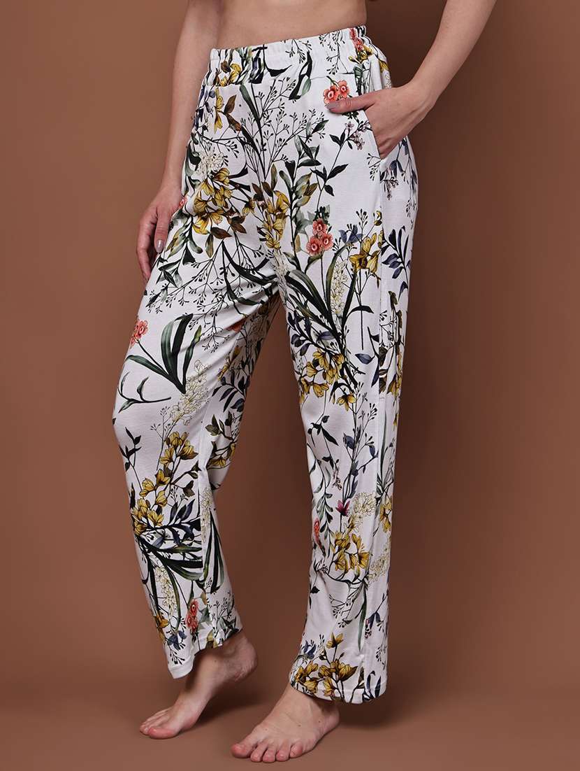 women pack of 2 printed mid rise loungewear pyjama - 22103014 - Standard Image - 3
