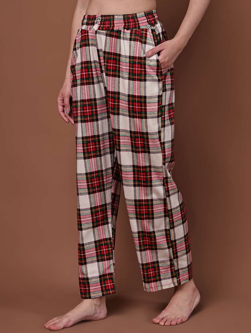 women pack of 2 printed mid rise loungewear pyjama - 22103020 - Standard Image - 3