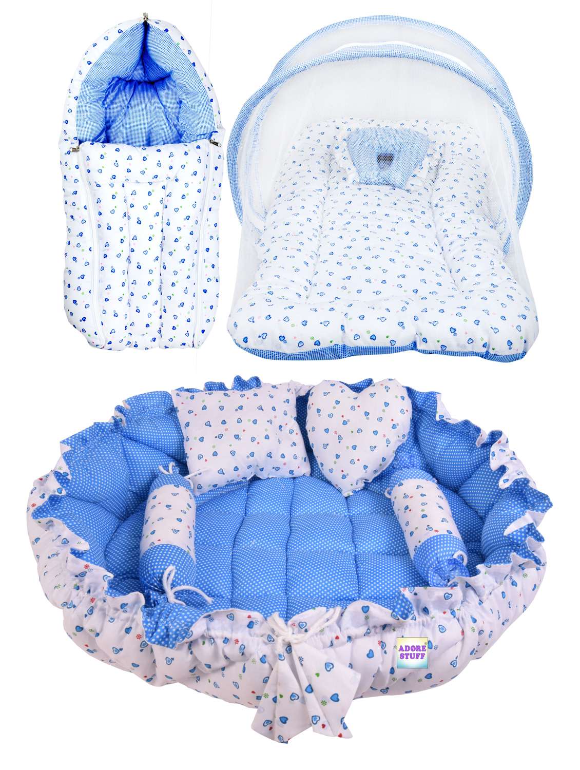 new born cotton printed baby bedding set - 22103167 - Zoom Image - 0