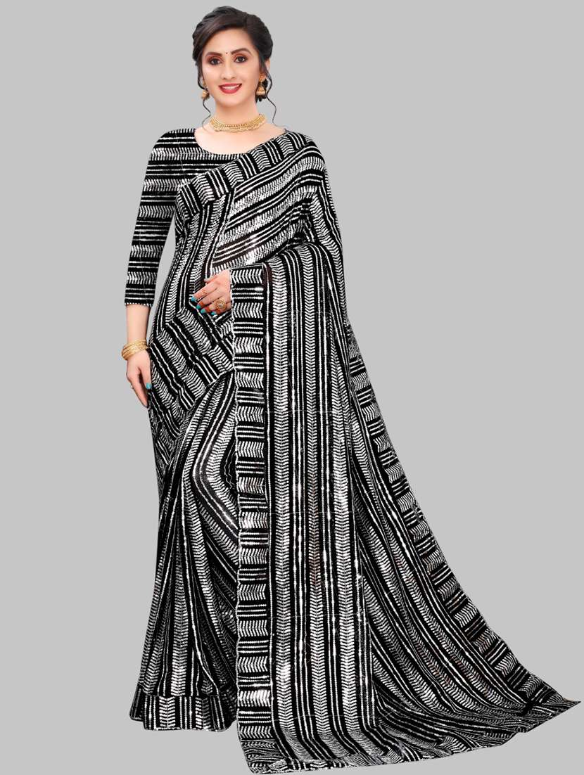 women solid with work embellished saree with blouse - 22103177 -  Zoom Image - 0
