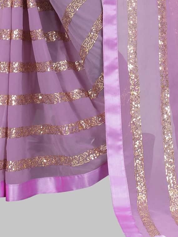 women solid with work embellished saree with blouse - 22103187 - Standard Image - 3