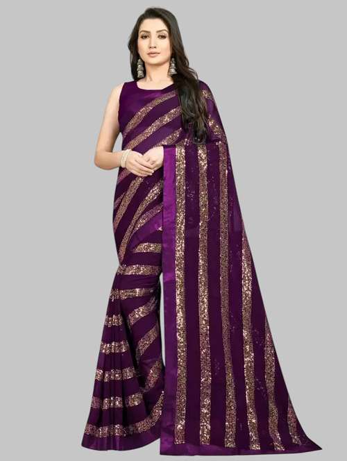 women solid with work embellished saree with blouse - 22103188 -  Standard Image - 0