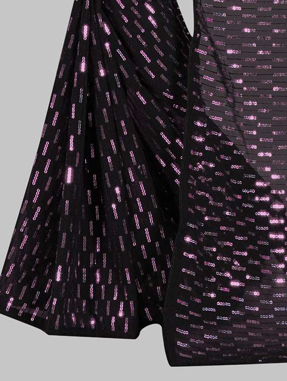 women solid with work embellished saree with blouse - 22103191 - Standard Image - 3