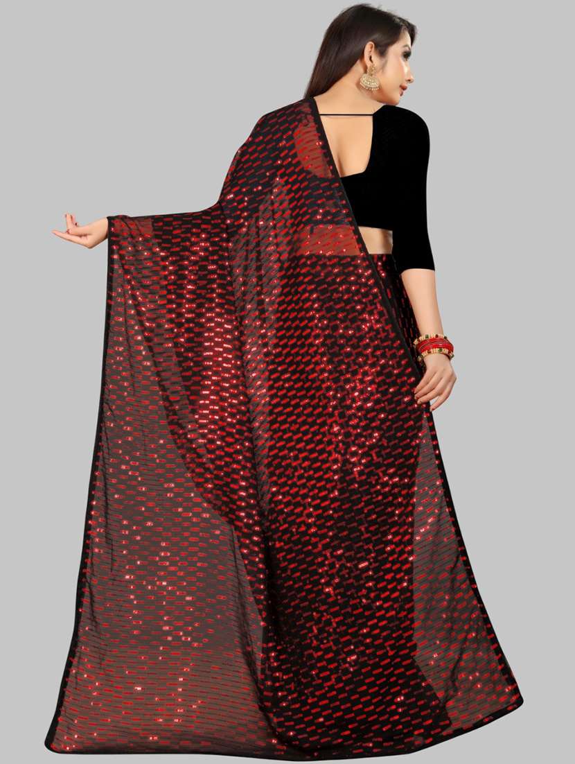 women solid with work embellished saree with blouse - 22103194 - Standard Image - 3