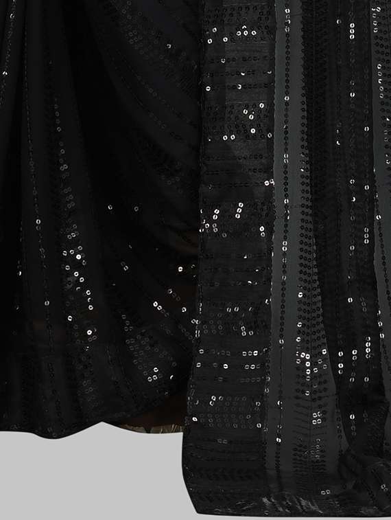 women solid with work embellished saree with blouse - 22103196 - Standard Image - 3